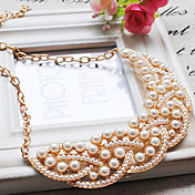 zoete (maan vormige hanger) wit imitatie parel met goud legering koppel (1 st)