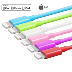 colores surtidos IMF certificados rayo de sincronización 8 pin de datos y cable usb cargador para iPhone6 ​​5s 6plus 5 cable ipad (100cm)